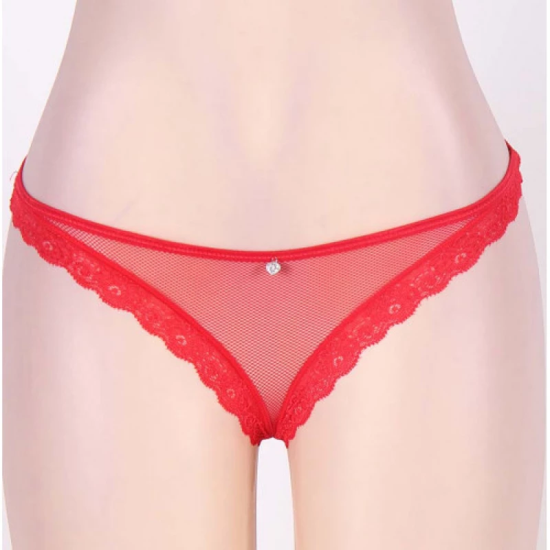 Cheeky Red Fishnet Panty
