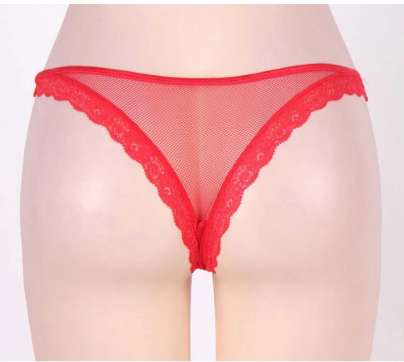 Cheeky Red Fishnet Panty