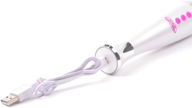 Pink and White 12-Speed Rechargeable Wand Massager