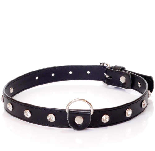 Collar 2 cm silver crystal