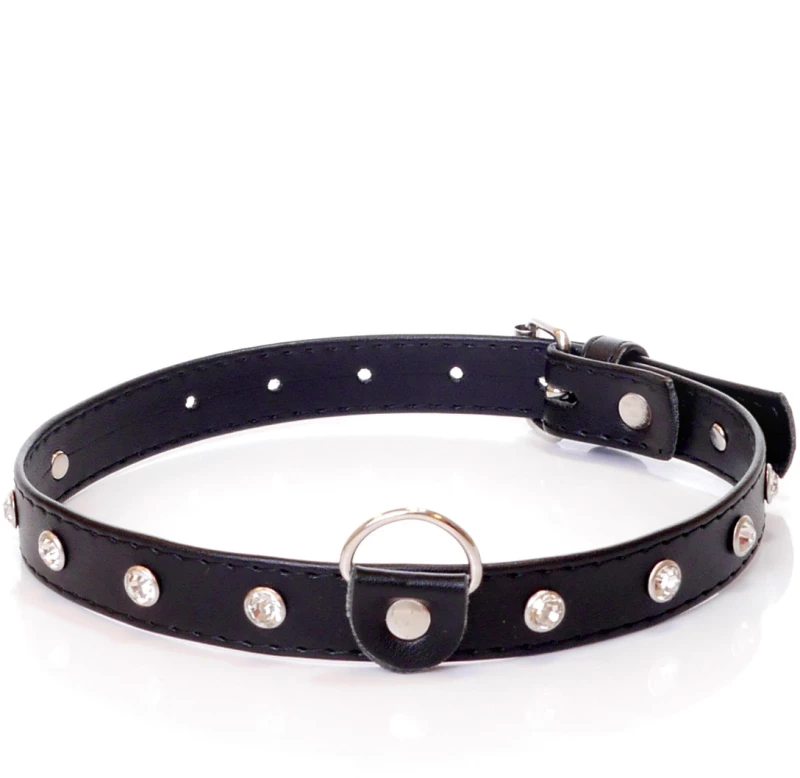 Collar 2 cm silver crystal