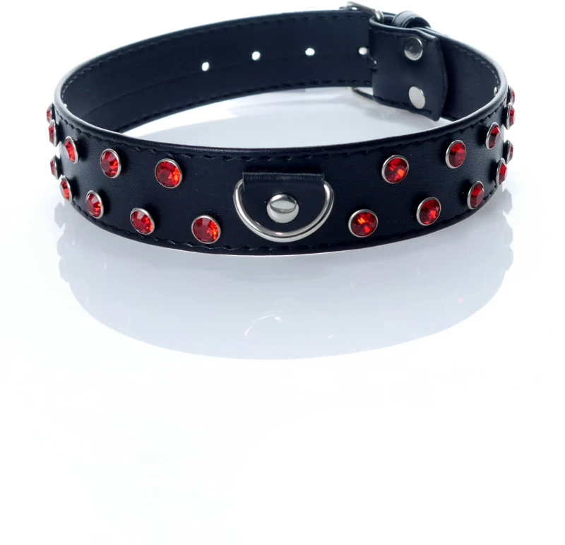 Collar 3 cm. red crystal