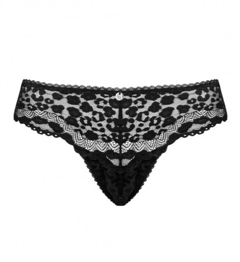 Obsessive Giully Velvety Leopard Thong