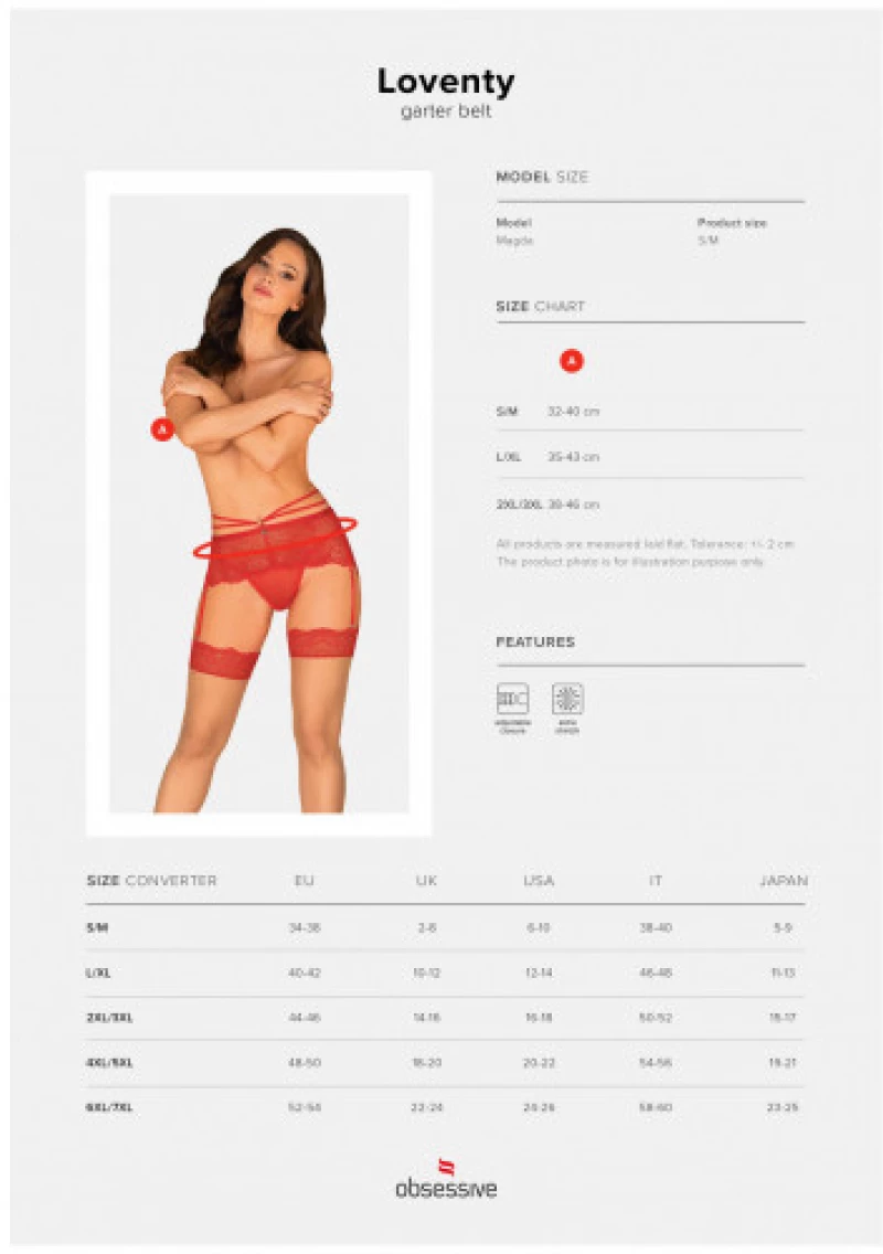 Obsessive Loventy Garter Belt Red