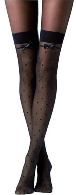 Jacquard Bow Tie Black Spot Stocking