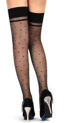 Jacquard Bow Tie Black Spot Stocking
