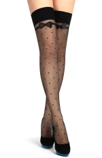 Jacquard Bow Tie Black Spot Stocking
