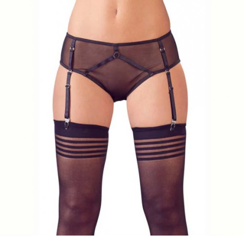 Bondage Black Briefs with Suspenders