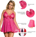 Pink See-through Nightdress Sexy Rhinestone Sleepwear