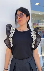 Μπλούζα Γυναικεία Βαμβακερή Με Λεπτομέρειες