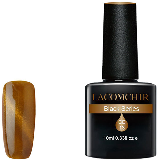 Lacomchir Uv Led Black Ce013 Gold Cat Eye 10ml