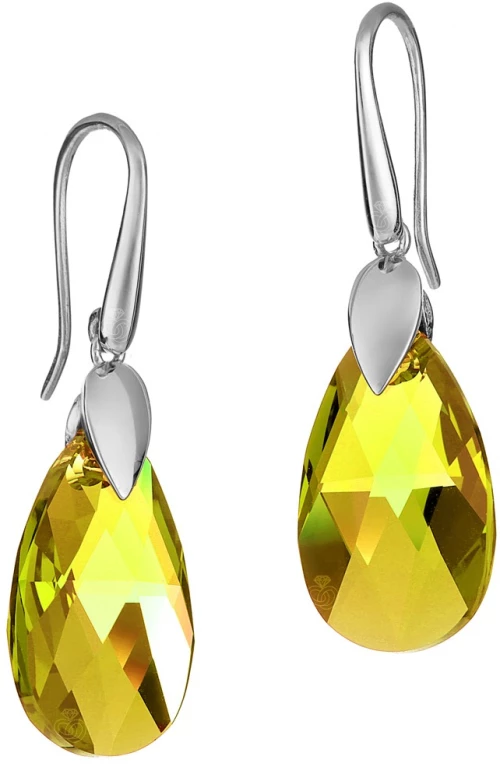 Σκουλαρίκια Σε Ασήμι 925 με Citrine πέτρες P.Q. EUROPEAN CRYSTALS / SK-Z3160CL1