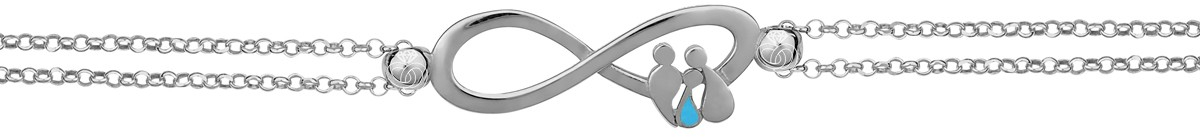 Ασημένιο Βραχιόλι Άπειρο Οικογένεια ( Μπαμπάς, Μαμά, Αγόρι ) ABR-E4431BL1