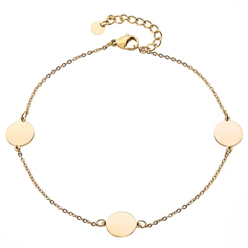 Αλυσίδα Ποδιού από Ατσάλι 316L σε Χρυσό Χρώμα / Μήκος 24,00 Cm / Φάρδος Μοτίφ 9,90 Mm / VERORAMA / P-ART03765G1