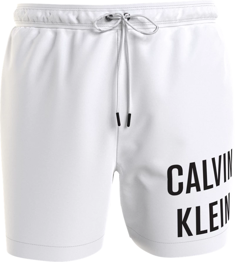 Ανδρικό Μαγιό Calvin Klein - Λευκή Βερμούδα - Μαύρο Logo