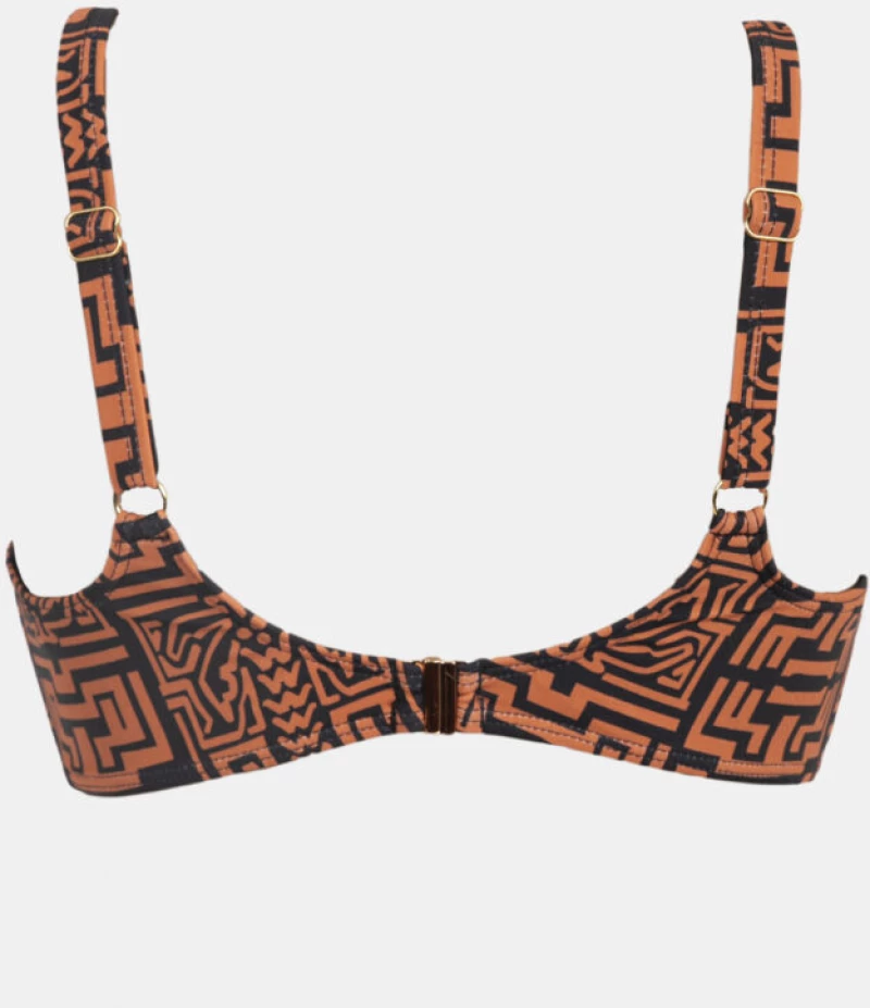Μαγιό top Rock Club - Totem print - Bikini για μεγάλο στήθος - Cup D E