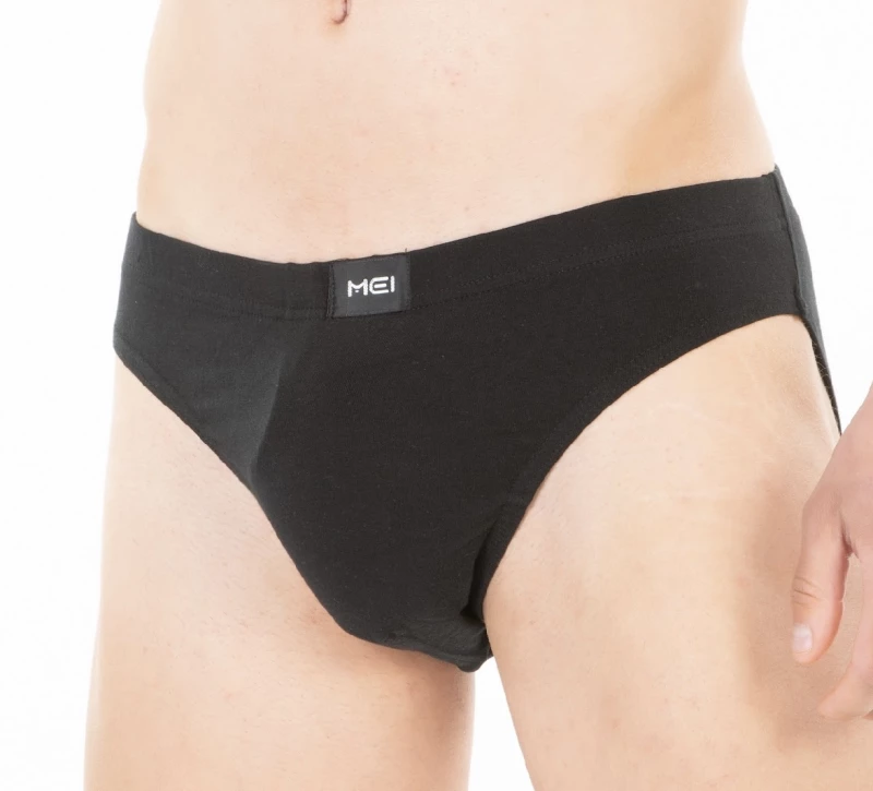 Ανδρικό slip MEI - Μαύρο - Cotton - Εσωτερικό Λάστιχο