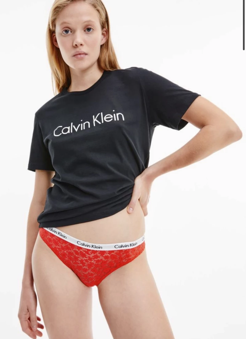 Γυναικεία Slip Calvin Klein - Δαντέλα - Λευκό λάστιχο - 3 pack - Brazil