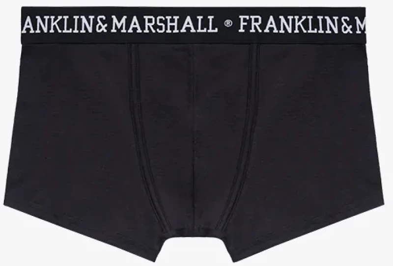 Ανδρικά boxer Franklin and Marshall - Μαύρο - Λευκό logo - 3 pack