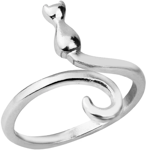 Δαχτυλίδι γατάκι ασημί από alloy