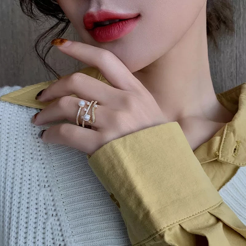 Δαχτυλίδι Triple pearl από aloy