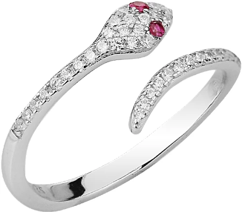 Δαχτυλίδι Red snake από ασήμι 925º