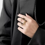 Δαχτυλίδι επίχρυσο Line από alloy