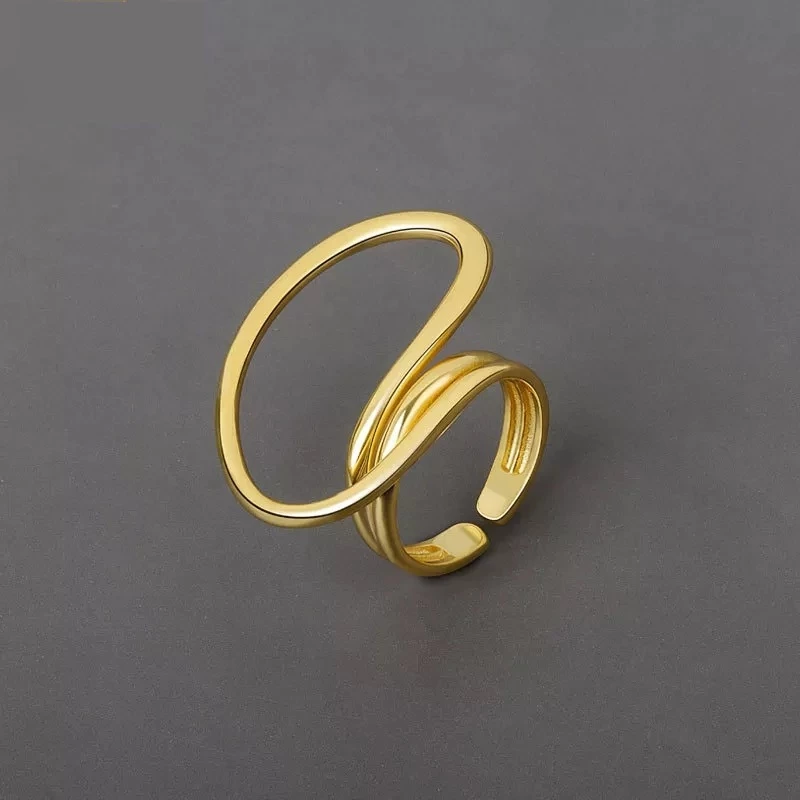 Δαχτυλίδι επίχρυσο Line από alloy