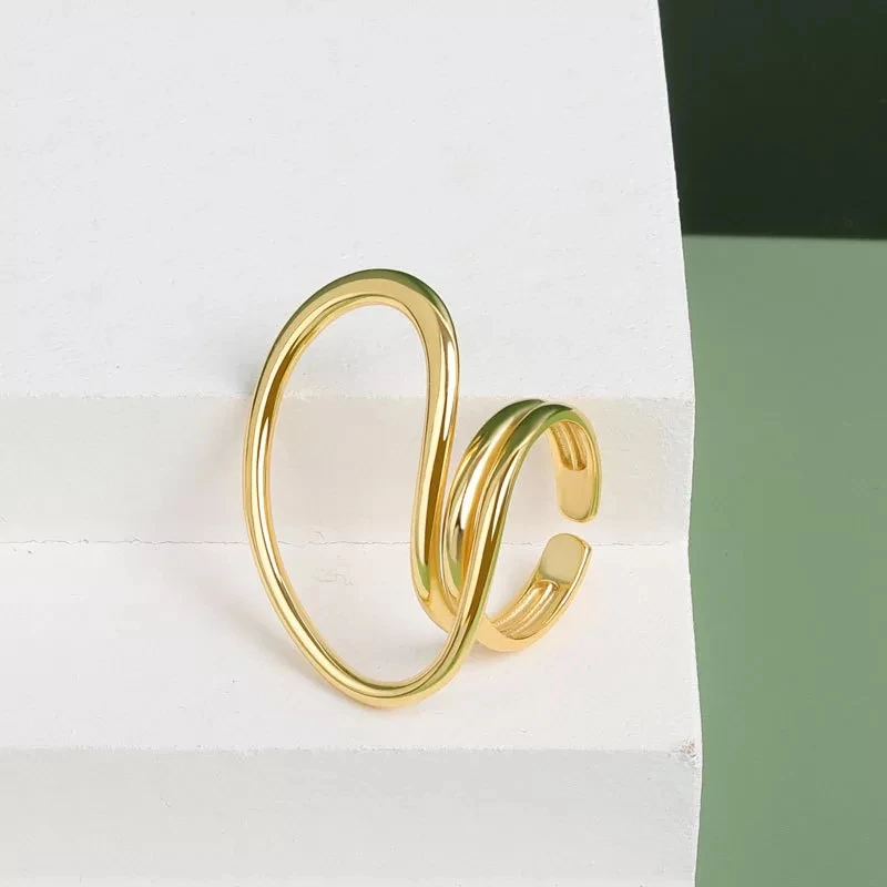 Δαχτυλίδι επίχρυσο Line από alloy