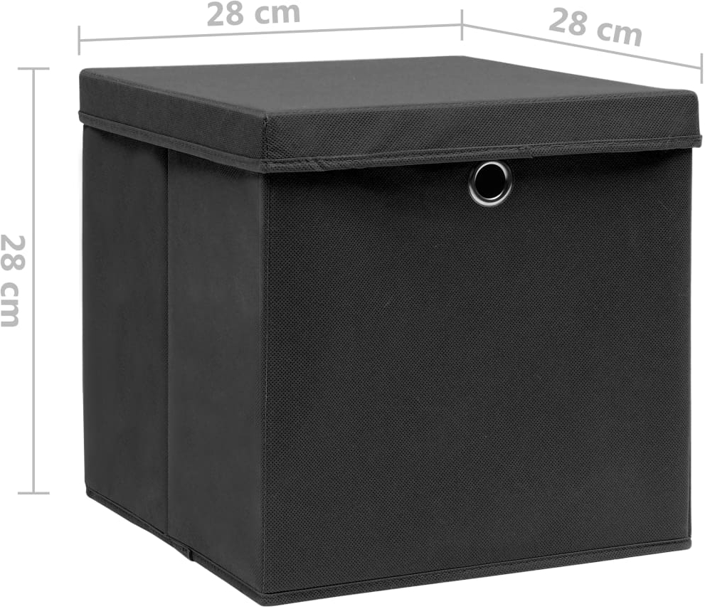 ΚΟΥΤΙΑ ΑΠΟΘΗΚΕΥΣΗΣ ΜΕ ΚΑΠΑΚΙΑ 10 ΤΕΜ. ΜΑΥΡΑ 28 X 28 X 28 ΕΚ. 325190