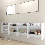 ΠΑΠΟΥΤΣΟΘΗΚΕΣ ΤΟΙΧΟΥ 4 ΤΕΜ. ΛΕΥΚΕΣ 60X18X60 ΕΚ. ΑΠΟ ΜΟΡΙΟΣΑΝΙΔΑ 806716
