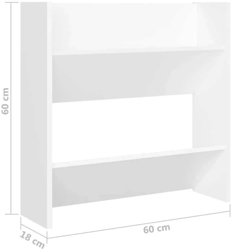 ΠΑΠΟΥΤΣΟΘΗΚΕΣ ΤΟΙΧΟΥ 4 ΤΕΜ. ΛΕΥΚΕΣ 60X18X60 ΕΚ. ΑΠΟ ΜΟΡΙΟΣΑΝΙΔΑ 806716