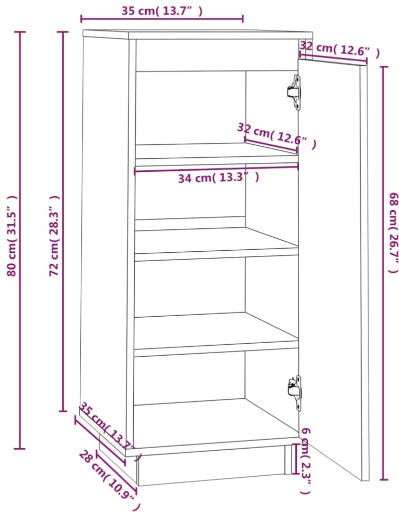 ΠΑΠΟΥΤΣΟΘΗΚΗ 35 X 35 X 80 ΕΚ. ΑΠΟ ΜΑΣΙΦ ΞΥΛΟ ΠΕΥΚΟΥ 813535