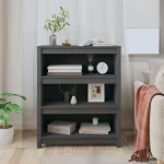 ΒΙΒΛΙΟΘΗΚΗ ΓΚΡΙ 80X35X97 ΕΚ. ΑΠΟ ΜΑΣΙΦ ΞΥΛΟ ΠΕΥΚΟΥ 821681