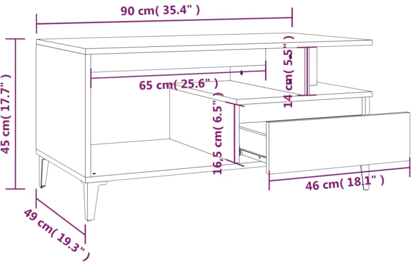 ΤΡΑΠΕΖΑΚΙ ΣΑΛΟΝΙΟΥ ΓΚΡΙ SONOMA 90X49X45 ΕΚ.ΕΠΕΞΕΡΓΑΣΜΕΝΟ ΞΥΛΟ 819626