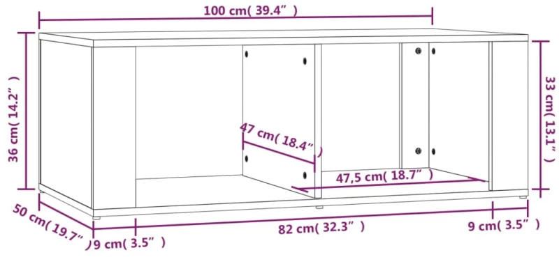 ΤΡΑΠΕΖΑΚΙ ΣΑΛΟΝΙΟΥ ΜΑΥΡΟ 100X50X36 ΕΚ. ΑΠΟ ΕΠΕΞΕΡΓΑΣΜΕΝΟ ΞΥΛΟ 816521