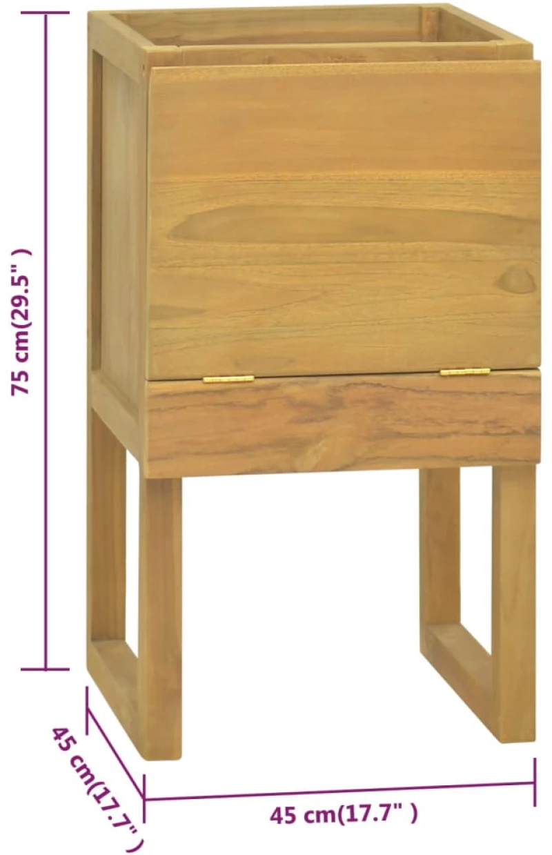 ΈΠΙΠΛΟ ΜΠΑΝΙΟΥ 45X45X75 ΕΚ. ΑΠΟ ΜΑΣΙΦ ΞΥΛΟ TEAK 338246