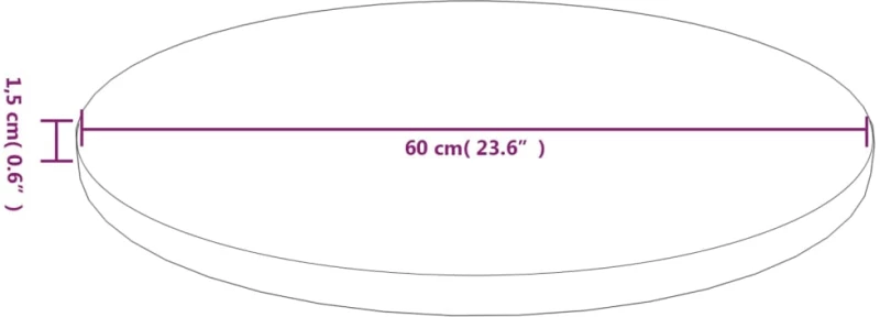 VIDAXL ΤΡΑΠΕΖΙ ΣΤΡΟΓΓΥΛΟ ΣΚ. ΚΑΦΕ Ø60X1,5 ΕΚ. ΕΠΕΞ. ΜΑΣΙΦ ΞΥΛΟ ΔΡΥΣ 342968
