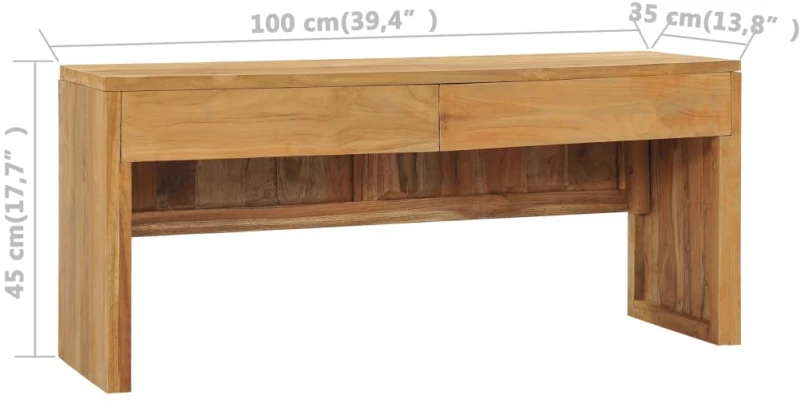 ΈΠΙΠΛΟ ΤΗΛΕΟΡΑΣΗΣ 100 X 35 X 45 ΕΚ. ΑΠΟ ΜΑΣΙΦ ΞΥΛΟ TEAK 288843