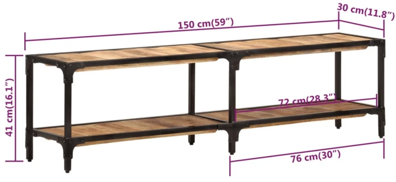 ΈΠΙΠΛΟ ΤΗΛΕΟΡΑΣΗΣ 150 X 30 X 41 ΕΚ. ΑΠΟ ΜΑΣΙΦ ΞΥΛΟ ΜΑΝΓΚΟ 338474