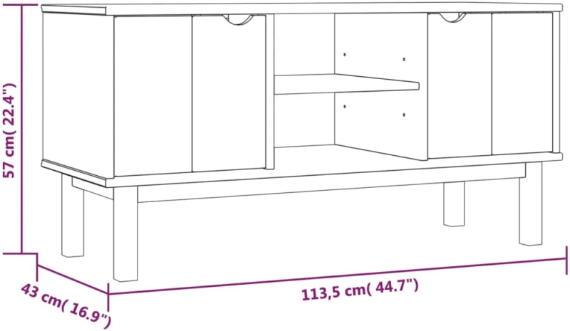 ΈΠΙΠΛΟ ΤΗΛΕΟΡΑΣΗΣ OTTA ΚΑΦΕ/ΛΕΥΚΟ 113,5X43X57 ΕΚ. ΜΑΣΙΦ ΠΕΥΚΟ 348596