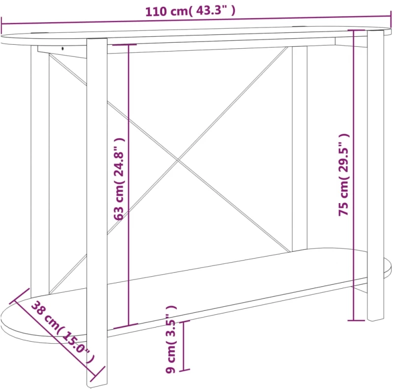 ΤΡΑΠΕΖΙ ΚΟΝΣΟΛΑ 110 X 38 X 75 ΕΚ. ΑΠΟ ΕΠΕΞΕΡΓΑΣΜΕΝΟ ΞΥΛΟ 345692
