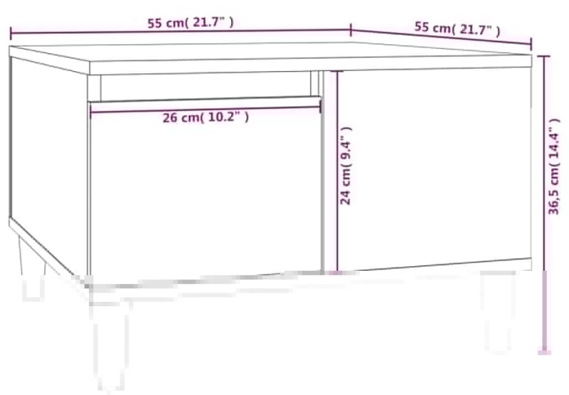 ΤΡΑΠΕΖΑΚΙ ΣΑΛΟΝΙΟΥ ΜΑΥΡΟ 55X55X36,5 ΕΚ. ΑΠΟ ΕΠΕΞΕΡΓΑΣΜΕΝΟ ΞΥΛΟ 821077