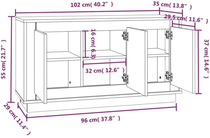 ΝΤΟΥΛΑΠΙ SONOMA OAK102X35X55 ΕΚ. ΑΠΟ ΕΠΕΞΕΡΓΑΣΜΕΝΟ ΞΥΛΟ 831888