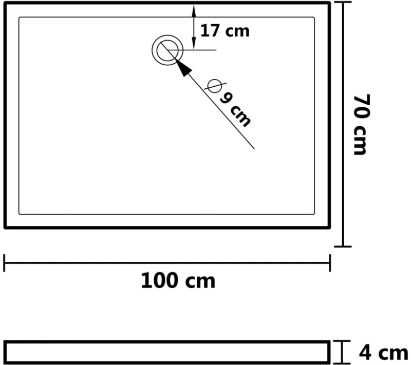 ΒΑΣΗ ΝΤΟΥΖΙΕΡΑΣ ΟΡΘΟΓΩΝΙΑ ΛΕΥΚΗ 70 X 100 ΕΚ. ΑΠΟ ABS 148906
