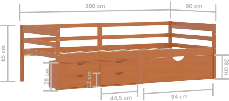 ΠΛΑΙΣΙΟ ΚΡΕΒ. 2 ΣΥΡΤΑΡΙΑ & ΝΤΟΥΛΑΠΙ ΜΕΛΙ 90X200ΕΚ ΞΥΛΟ ΠΕΥΚΟΥ 322058