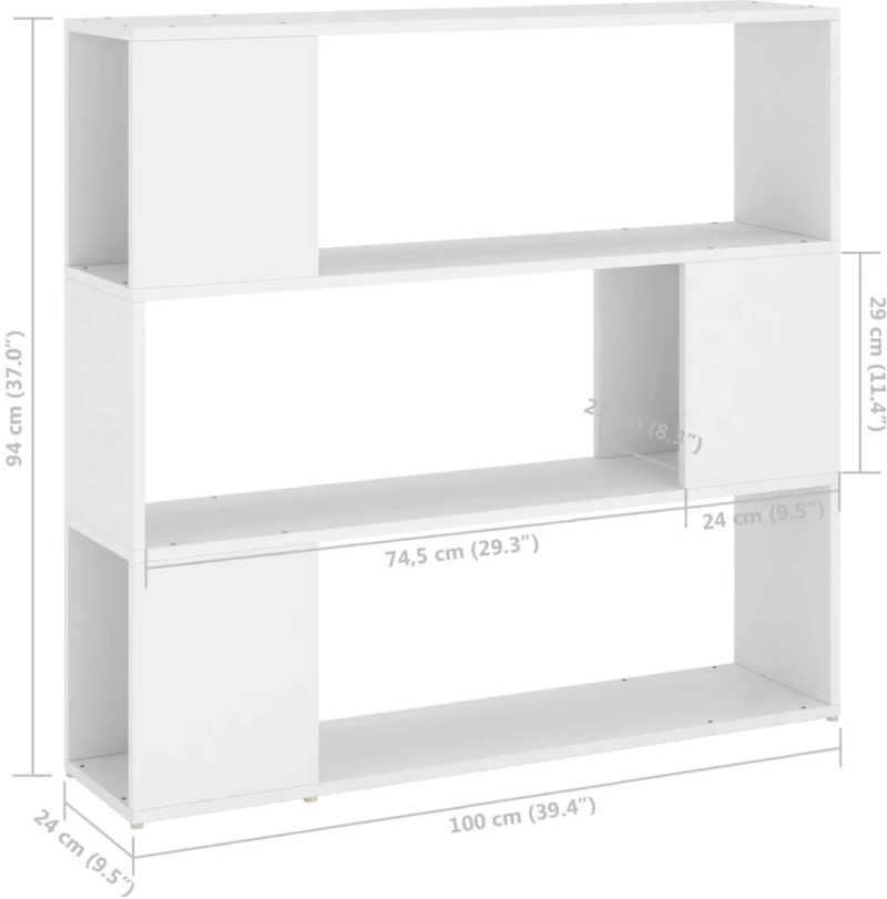 ΒΙΒΛΙΟΘΗΚΗ/ΔΙΑΧΩΡΙΣΤΙΚΟ ΧΩΡΟΥ ΛΕΥΚΟ 100 X 24 X 94 ΕΚ. 809179