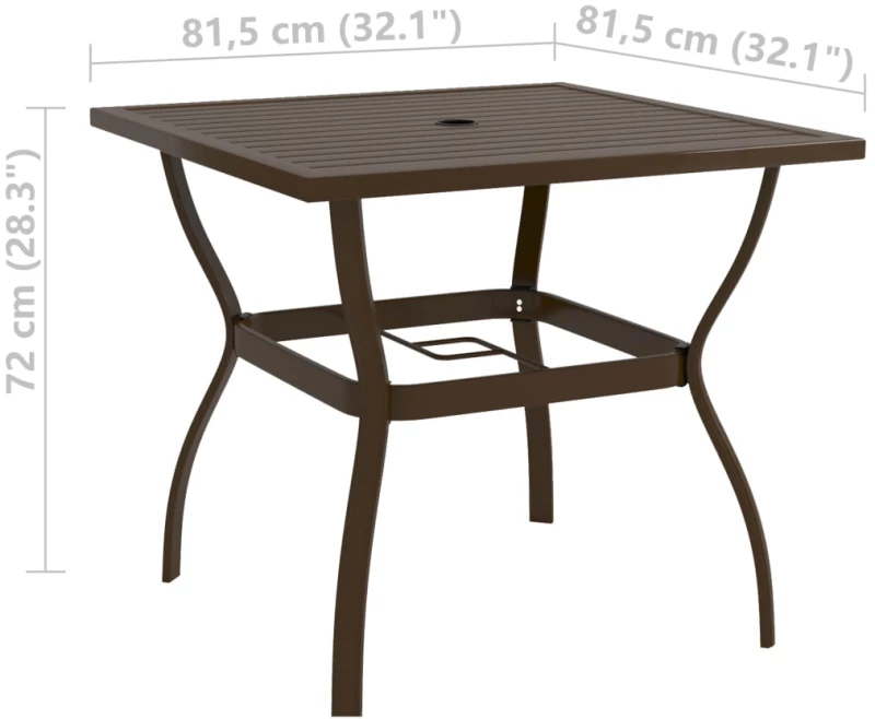 ΤΡΑΠΕΖΙ ΚΗΠΟΥ ΚΑΦΕ 81,5 X 81,5 X 72 ΕΚ. ΑΤΣΑΛΙΝΟ 312279