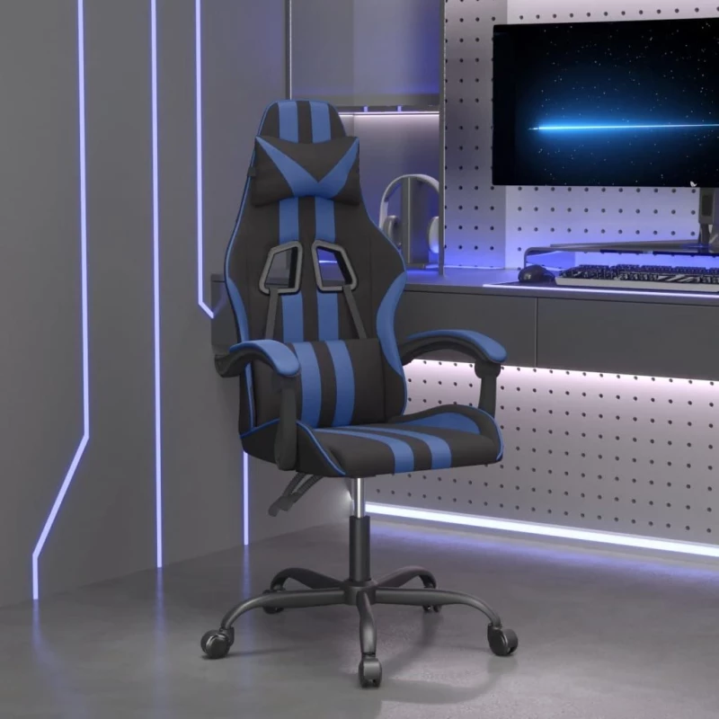ΚΑΡΕΚΛΑ GAMING ΠΕΡΙΣΤΡΕΦΟΜΕΝΗ ΜΑΥΡΗ & ΜΠΛΕ ΑΠΟ ΣΥΝΘΕΤΙΚΟ ΔΕΡΜΑ 349519