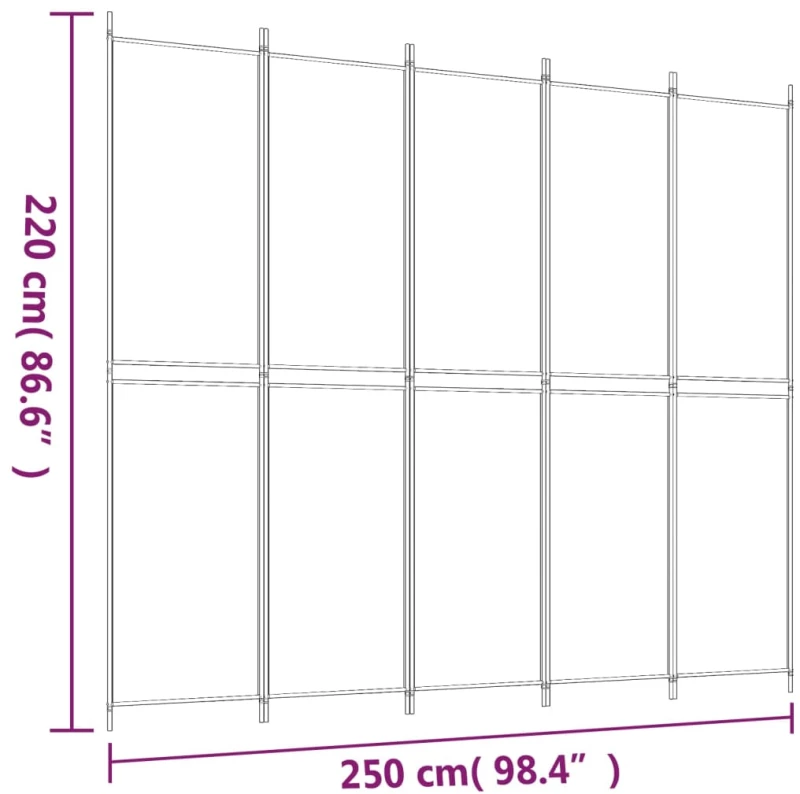 ΔΙΑΧΩΡΙΣΤΙΚΟ ΔΩΜΑΤΙΟΥ ΜΕ 5 ΠΑΝΕΛ ΑΝΘΡΑΚΙ 250X220 ΕΚ. ΑΠΟ ΎΦΑΣΜΑ 350252